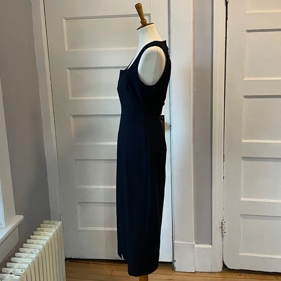 NWT Zara Square Neck Fitted Midi Dress - Picture 12 of 17